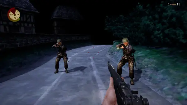 Nocna misja w grze Medal of Honor. Dwóch żołnierzy w kamuflażu celuje z karabinów.